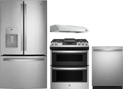 4 Piece Package Includes Refrigerator, Range, Hood And Dishwasher
