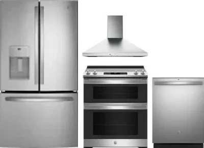 4 Piece Package Includes Refrigerator, Range, Hood And Dishwasher