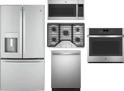 5 Piece Package Includes Refrigerator, Cooktop, Wall Oven, Microwave And Dishwasher