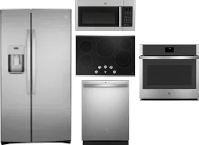 5 Piece Package Includes Refrigerator, Cooktop, Wall Oven, Microwave And Dishwasher