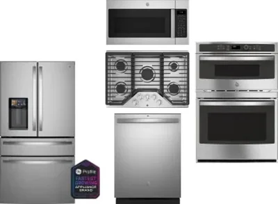5 Piece Package Includes Refrigerator, Cooktop, Wall Oven, Microwave And Dishwasher
