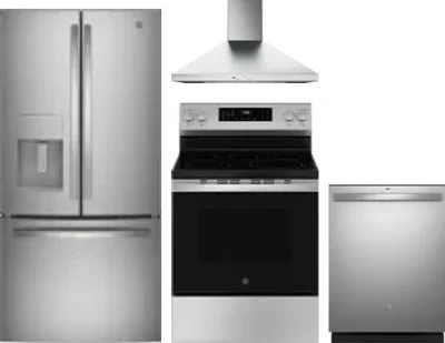 4 Piece Package Includes Refrigerator, Range, Hood And Dishwasher