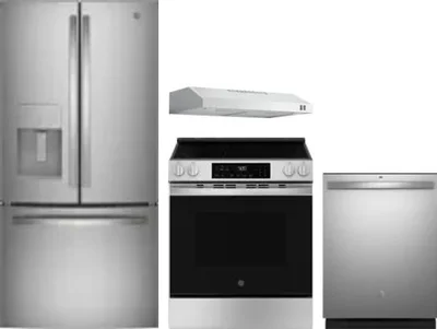 4 Piece Package Includes Refrigerator, Range, Hood And Dishwasher