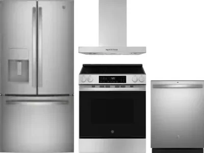 4 Piece Package Includes Refrigerator, Range, Hood And Dishwasher