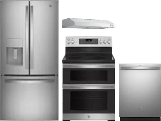 4 Piece Package Includes Refrigerator, Range, Hood And Dishwasher