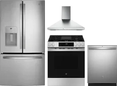 4 Piece Package Includes Refrigerator, Range, Hood And Dishwasher