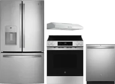 4 Piece Package Includes Refrigerator, Range, Hood And Dishwasher