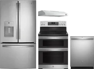 4 Piece Package Includes Refrigerator, Range, Hood And Dishwasher