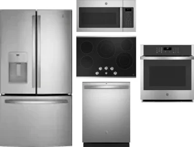 5 Piece Package Includes Refrigerator, Cooktop, Wall Oven, Microwave And Dishwasher