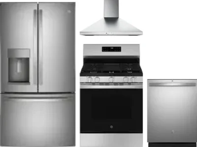 4 Piece Package Includes Refrigerator, Range, Hood And Dishwasher