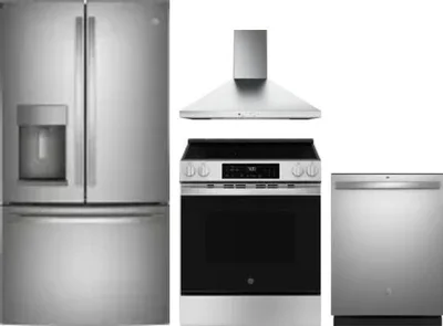 4 Piece Package Includes Refrigerator, Range, Hood And Dishwasher