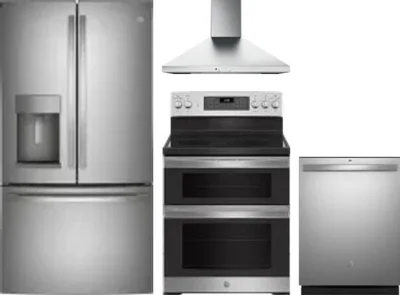 4 Piece Package Includes Refrigerator, Range, Hood And Dishwasher