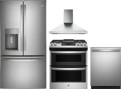 4 Piece Package Includes Refrigerator, Range, Hood And Dishwasher