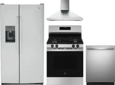 4 Piece Package Includes Refrigerator, Range, Hood And Dishwasher