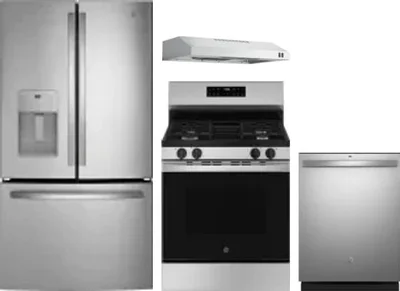 4 Piece Package Includes Refrigerator, Range, Hood And Dishwasher