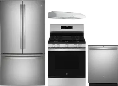 4 Piece Package Includes Refrigerator, Range, Hood And Dishwasher