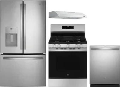 4 Piece Package Includes Refrigerator, Range, Hood And Dishwasher