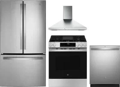 4 Piece Package Includes Refrigerator, Range, Hood And Dishwasher