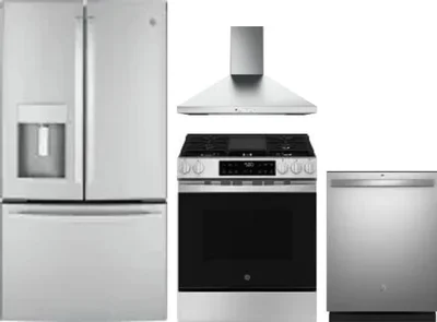 4 Piece Package Includes Refrigerator, Range, Hood And Dishwasher