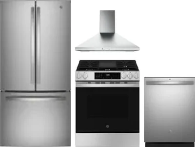 4 Piece Package Includes Refrigerator, Range, Hood And Dishwasher