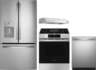 4 Piece Package Includes Refrigerator, Range, Hood And Dishwasher