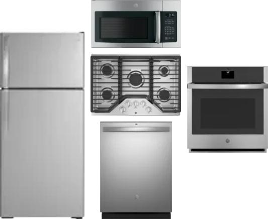5 Piece Package Includes Refrigerator, Cooktop, Wall Oven, Microwave And Dishwasher