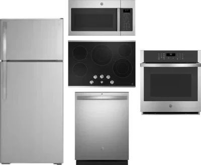 5 Piece Package Includes Refrigerator, Cooktop, Wall Oven, Microwave And Dishwasher