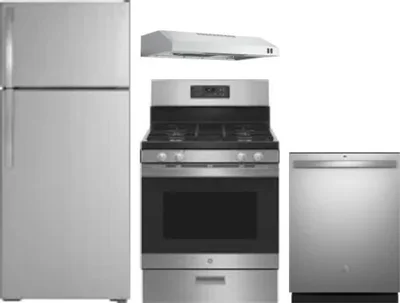 4 Piece Package Includes Refrigerator, Range, Hood And Dishwasher