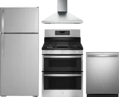 4 Piece Package Includes Refrigerator, Range, Hood And Dishwasher