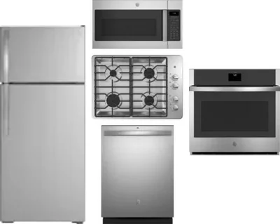 5 Piece Package Includes Refrigerator, Cooktop, Wall Oven, Microwave And Dishwasher