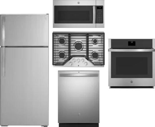 5 Piece Package Includes Refrigerator, Cooktop, Wall Oven, Microwave And Dishwasher