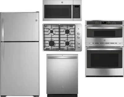 5 Piece Package Includes Refrigerator, Cooktop, Wall Oven, Microwave And Dishwasher