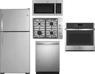 5 Piece Package Includes Refrigerator, Cooktop, Wall Oven, Microwave And Dishwasher