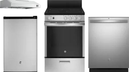 4 Piece Package Includes Refrigerator, Range, Hood And Dishwasher