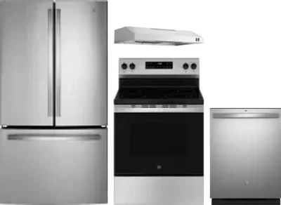 4 Piece Package Includes Refrigerator, Range, Hood And Dishwasher