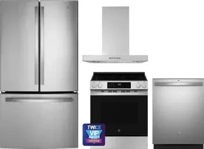4 Piece Package Includes Refrigerator, Range, Hood And Dishwasher