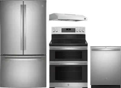 4 Piece Package Includes Refrigerator, Range, Hood And Dishwasher