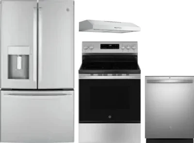 4 Piece Package Includes Refrigerator, Range, Hood And Dishwasher