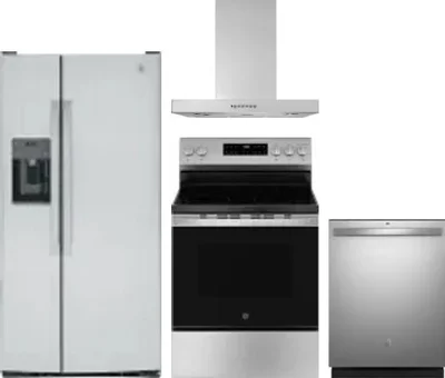 4 Piece Package Includes Refrigerator, Range, Hood And Dishwasher