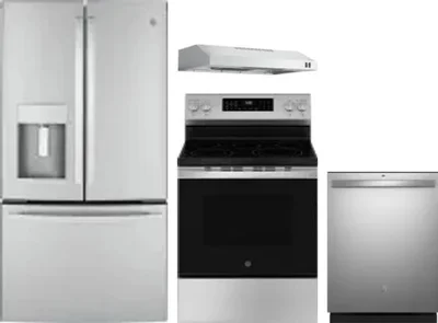 4 Piece Package Includes Refrigerator, Range, Hood And Dishwasher