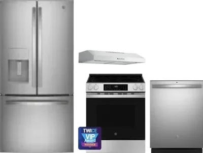 4 Piece Package Includes Refrigerator, Range, Hood And Dishwasher