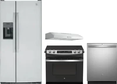 4 Piece Package Includes Refrigerator, Range, Hood And Dishwasher