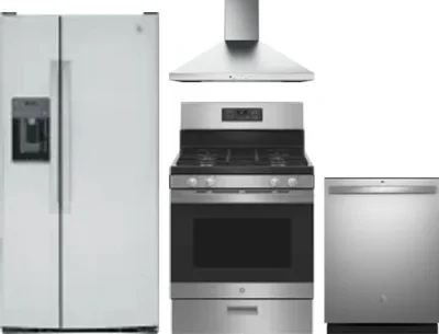 4 Piece Package Includes Refrigerator, Range, Hood And Dishwasher