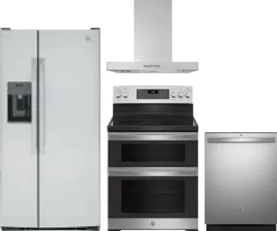 4 Piece Package Includes Refrigerator, Range, Hood And Dishwasher