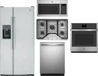 5 Piece Package Includes Refrigerator, Cooktop, Wall Oven, Microwave And Dishwasher