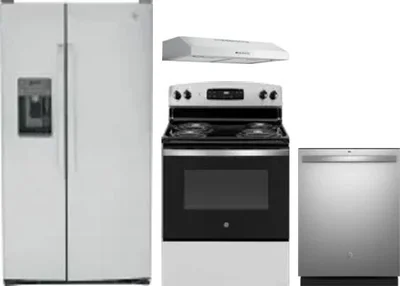 4 Piece Package Includes Refrigerator, Range, Hood And Dishwasher