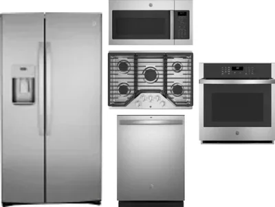 5 Piece Package Includes Refrigerator, Cooktop, Wall Oven, Microwave And Dishwasher