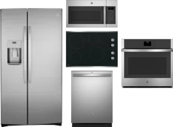 5 Piece Package Includes Refrigerator, Cooktop, Wall Oven, Microwave And Dishwasher