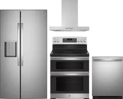 4 Piece Package Includes Refrigerator, Range, Hood And Dishwasher
