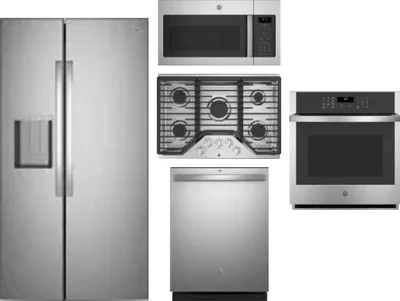 5 Piece Package Includes Refrigerator, Cooktop, Wall Oven, Microwave And Dishwasher